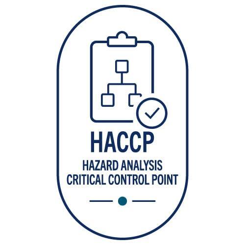 HACCP Hazard Analysis and Critical Control Points certification badge.